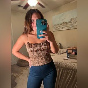 L animal print boutique shirt